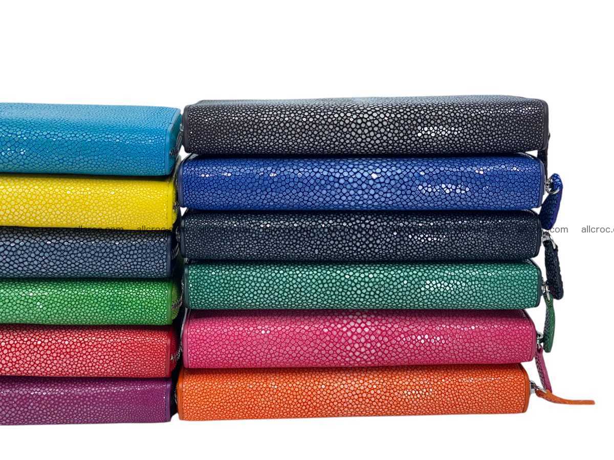 Polished stingray leather zip wallet 2638 Foto 8