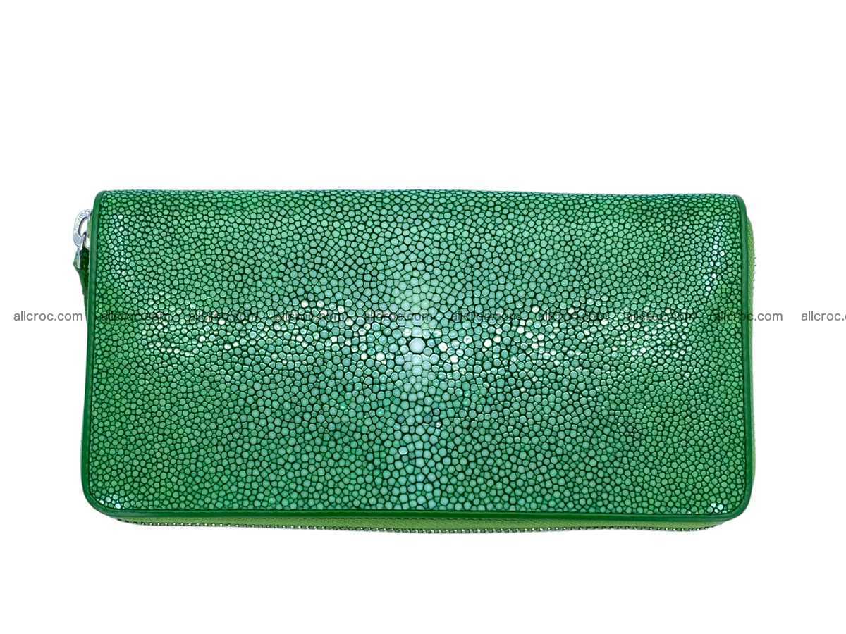 Polished stingray leather zip wallet 2637 Foto 2