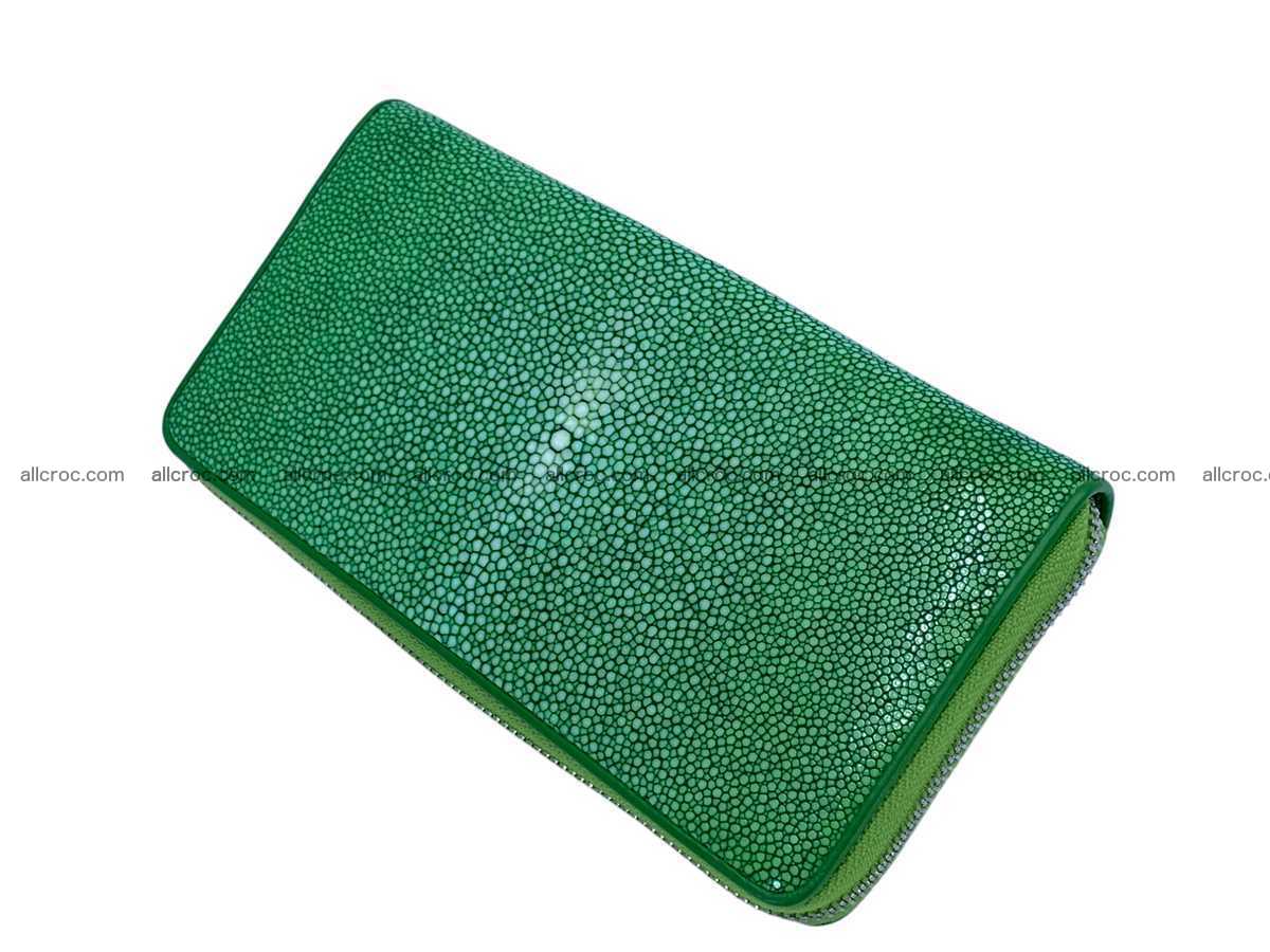 Polished stingray leather zip wallet 2637 Foto 0