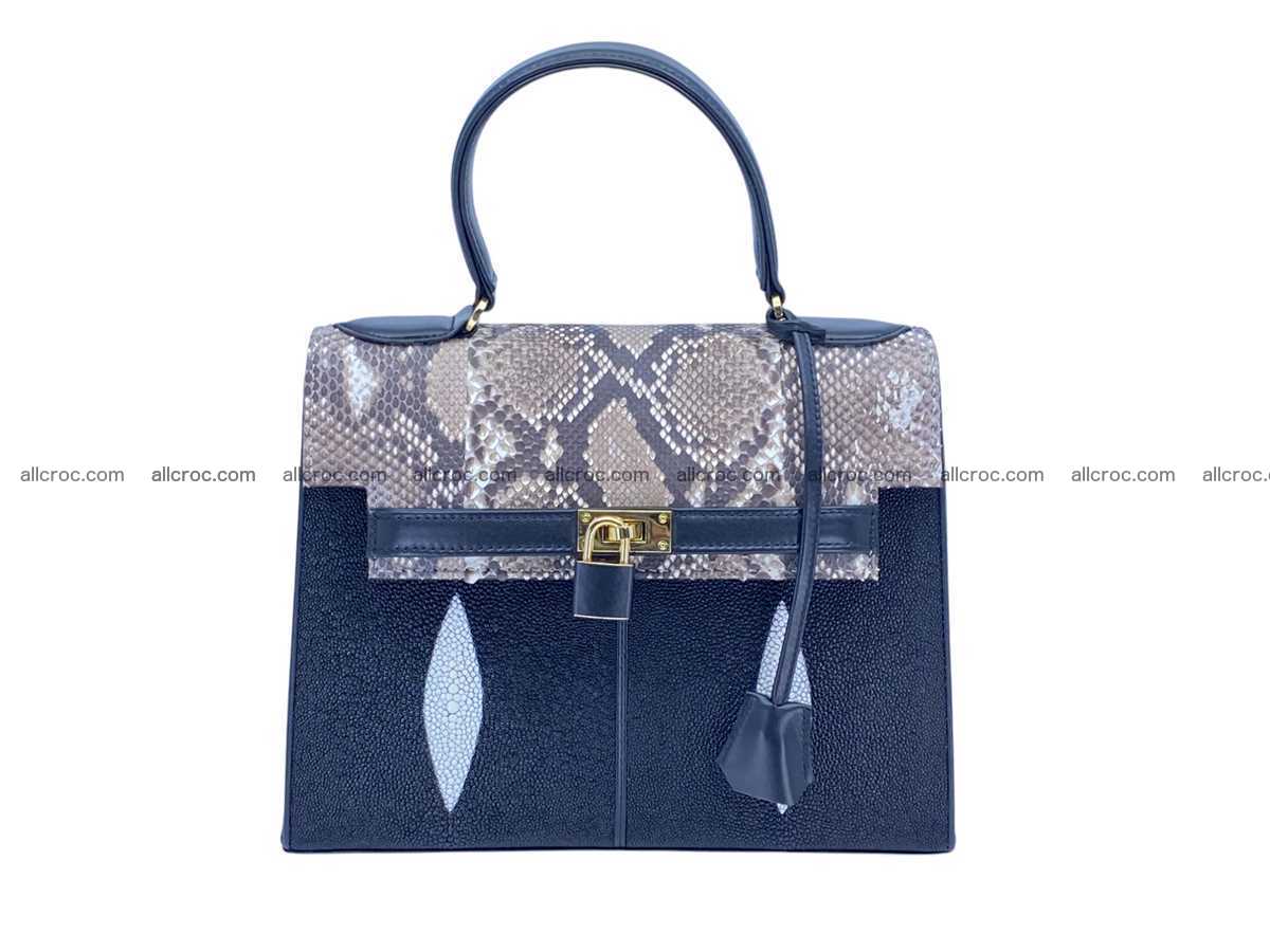 Stingray leather bag Kelly style 10 inches 2505 Foto 0