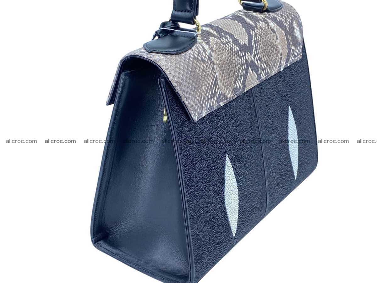 Stingray leather bag Kelly style 10 inches 2505 Foto 4