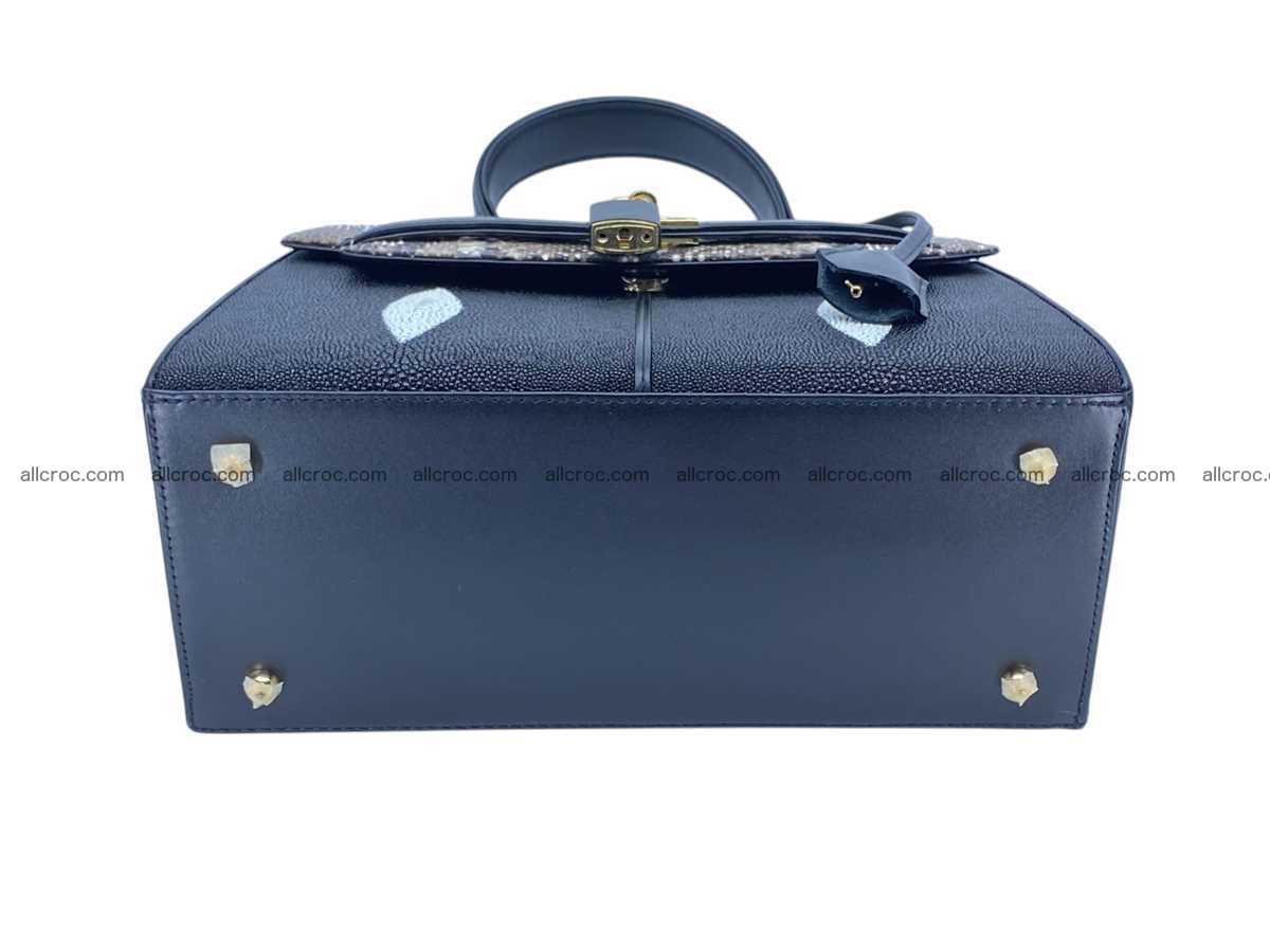 Stingray leather bag Kelly style 10 inches 2505 Foto 6