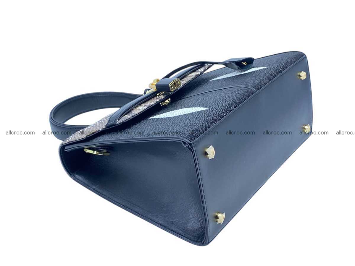 Stingray leather bag Kelly style 10 inches 2505 Foto 5