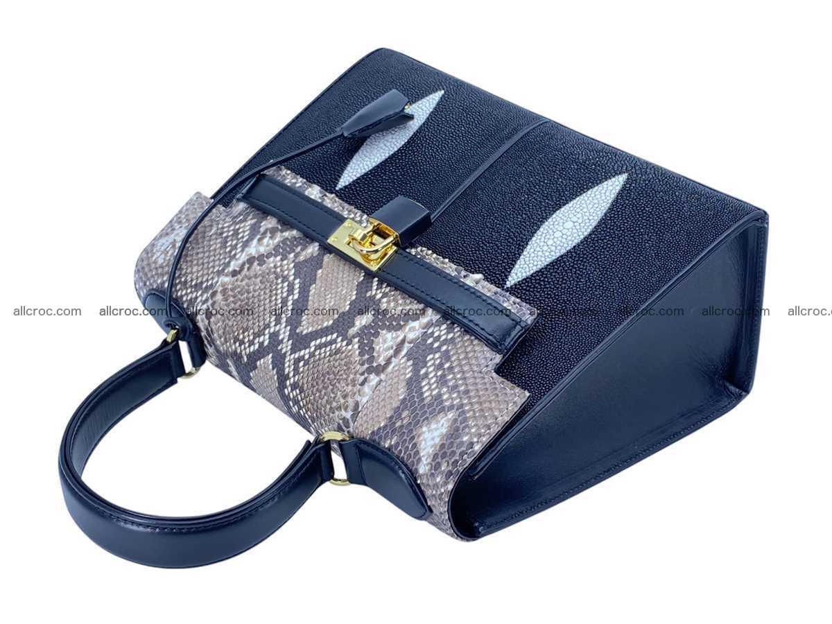 Stingray leather bag Kelly style 10 inches 2505 Foto 8