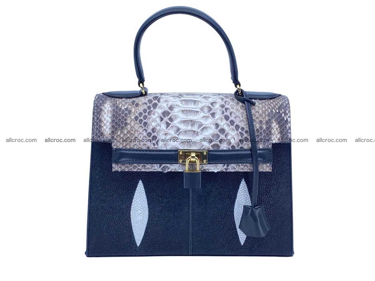 Stingray leather bag Kelly style 10 inches 2507 Foto 0