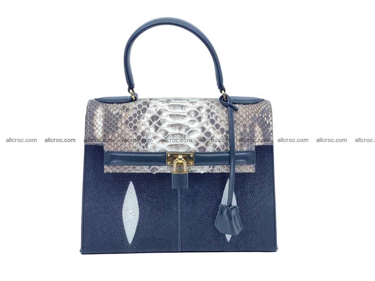 Stingray leather bag Kelly style 10 inches 2507 Foto 2
