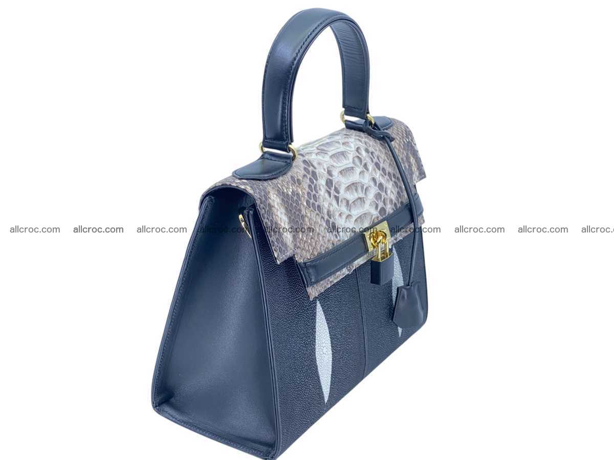 Stingray leather bag Kelly style 10 inches 2507 Foto 3