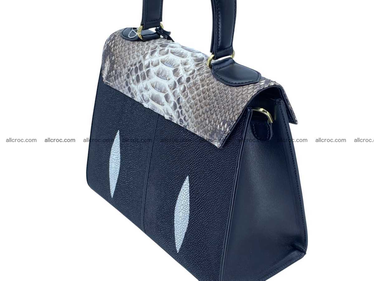 Stingray leather bag Kelly style 10 inches 2507 Foto 4