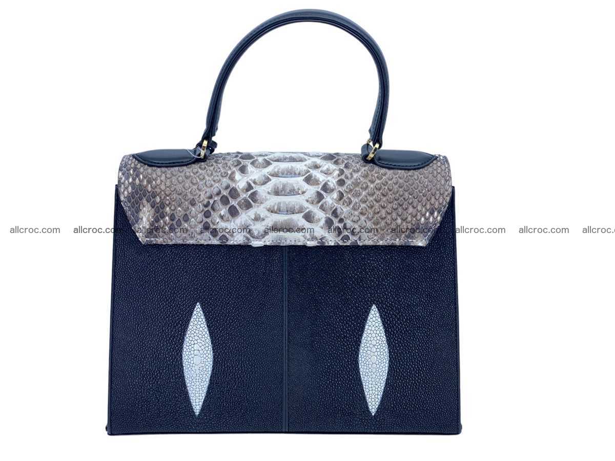 Stingray leather bag Kelly style 10 inches 2507 Foto 6