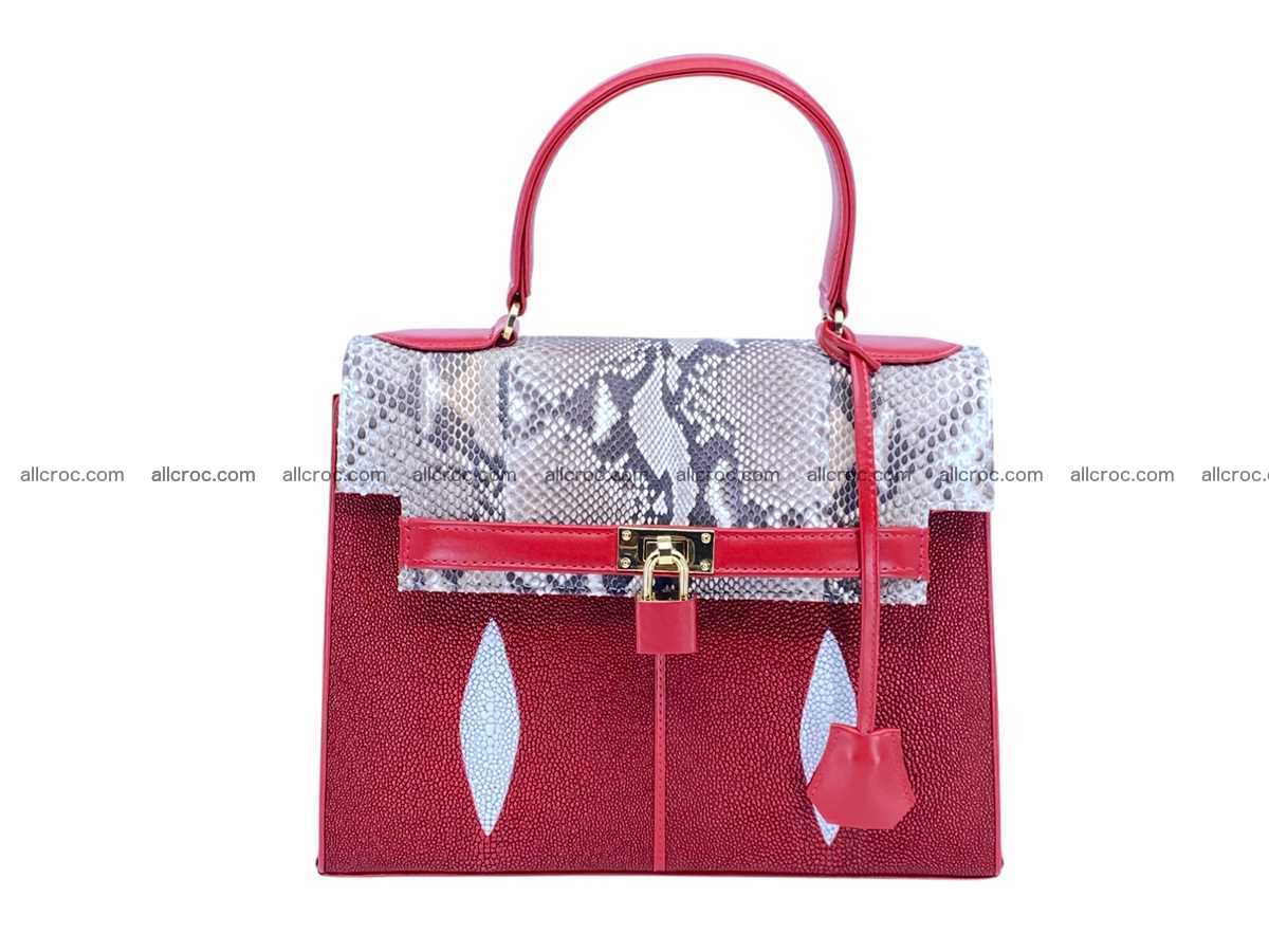 Stingray leather bag Kelly style 10 inches 2506 Foto 0