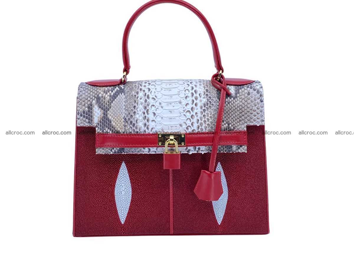 Stingray leather bag Kelly style 10 inches 2508 Foto 0