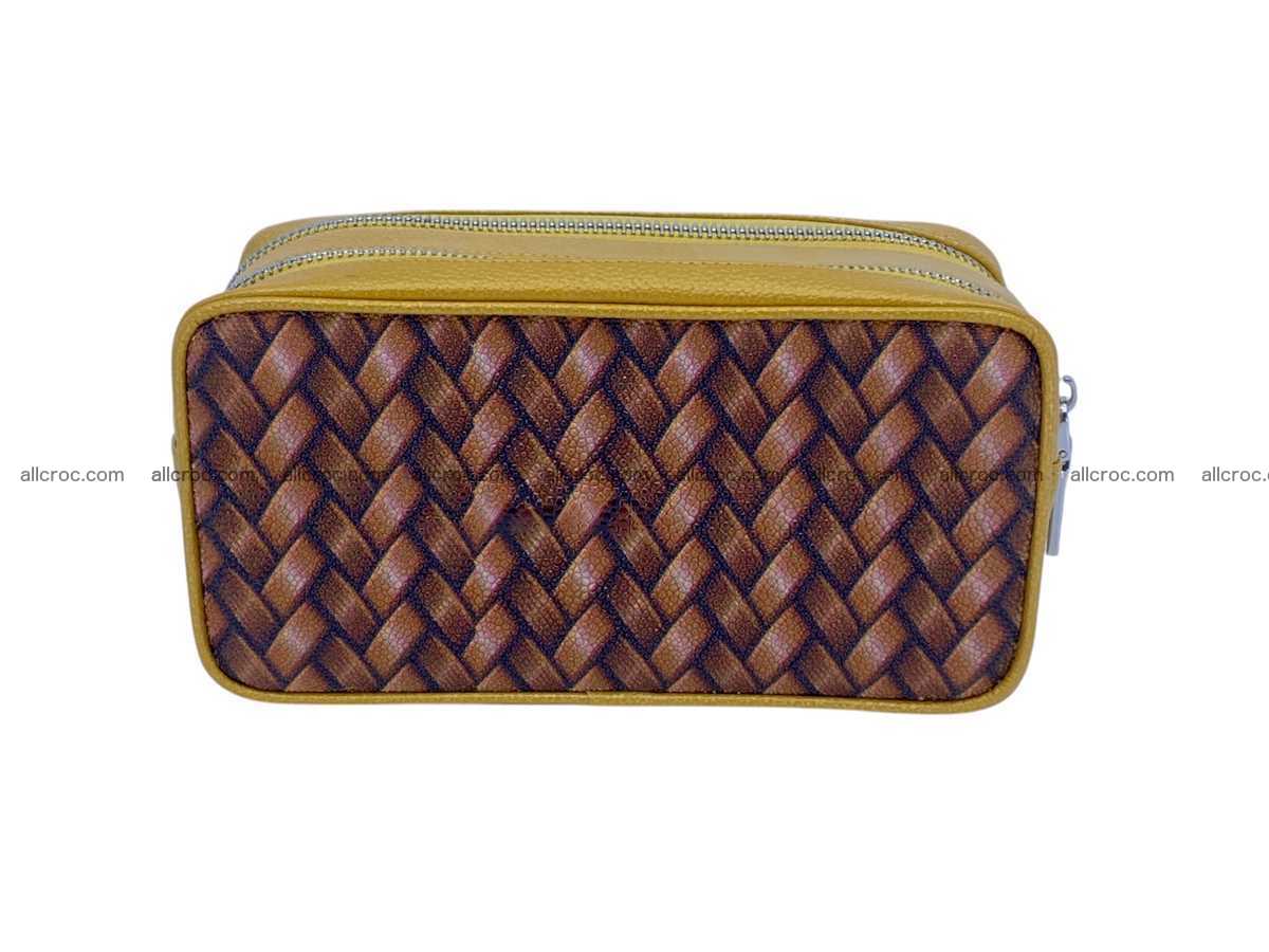 Stingray leather clutch 2 zip 2605 Foto 6