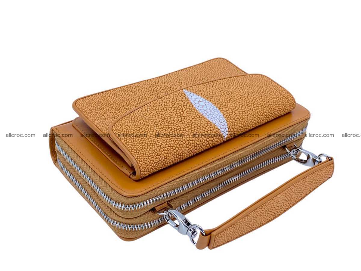 Stingray leather women’s clutch 2 zip 2449 Foto 0