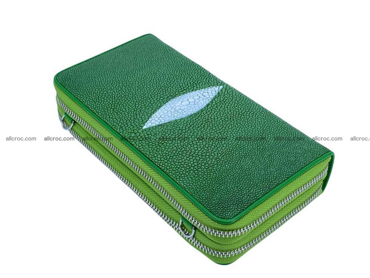 Stingray leather women’s clutch 2 zip 2439 Foto 0
