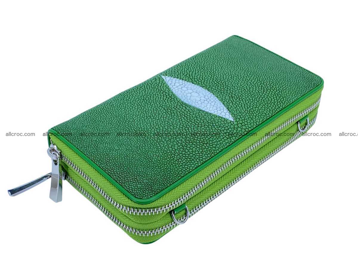Stingray leather women’s clutch 2 zip 2439 Foto 1