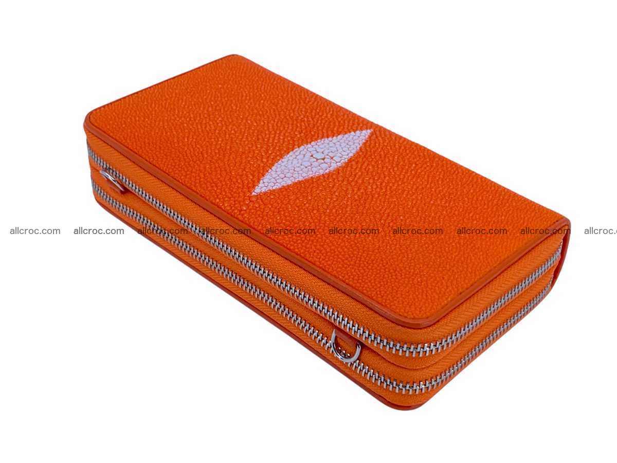 Stingray leather women’s clutch 2 zip 2437 Foto 0