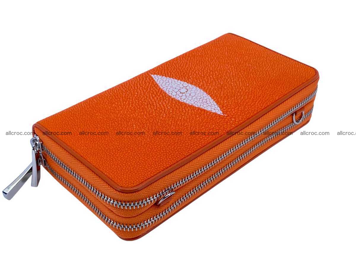 Stingray leather women’s clutch 2 zip 2437 Foto 5