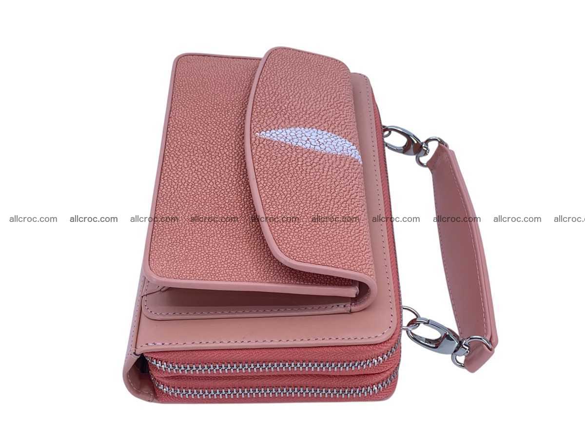 Stingray leather women’s clutch 2 zip 2451 Foto 5