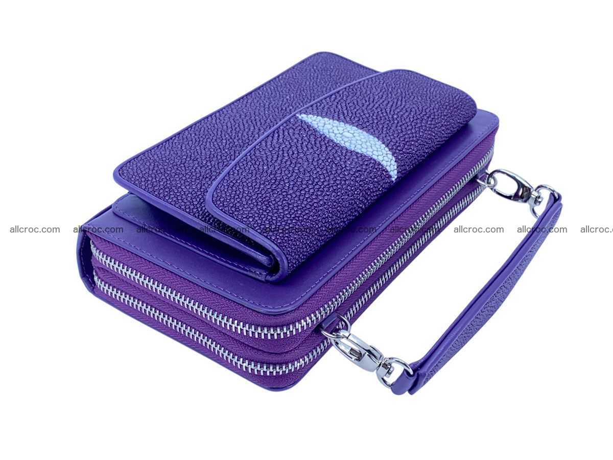Stingray leather women’s clutch 2 zip 2446 Foto 0