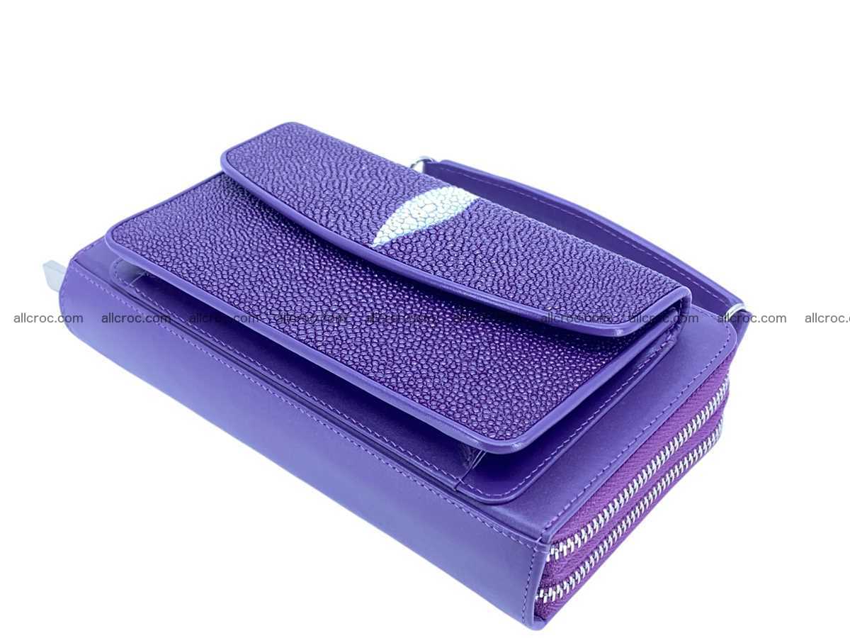 Stingray leather women’s clutch 2 zip 2446 Foto 4