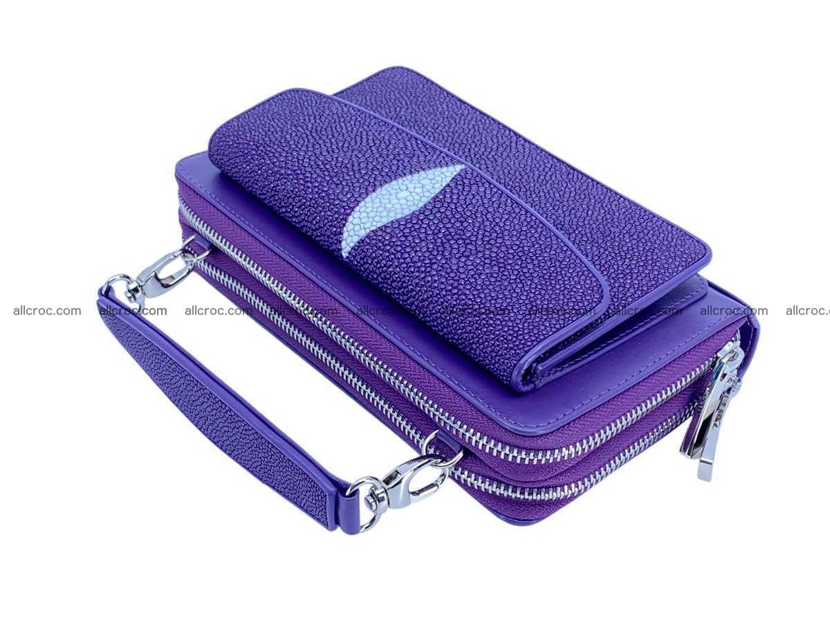 Stingray leather women’s clutch 2 zip 2446 Foto 2