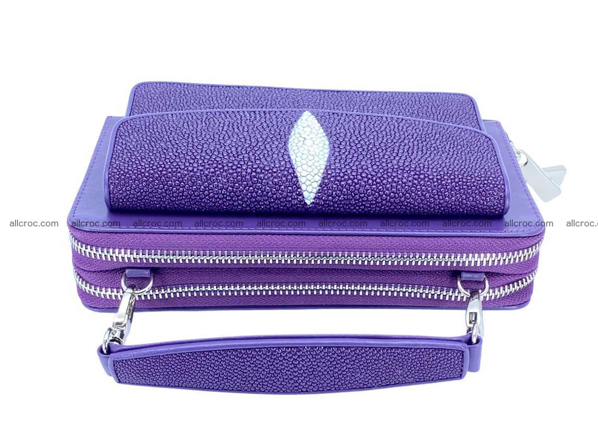 Stingray leather women’s clutch 2 zip 2446 Foto 1