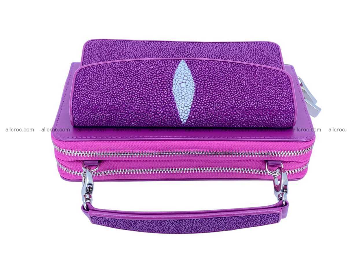 Stingray leather women’s clutch 2 zip 2447 Foto 1