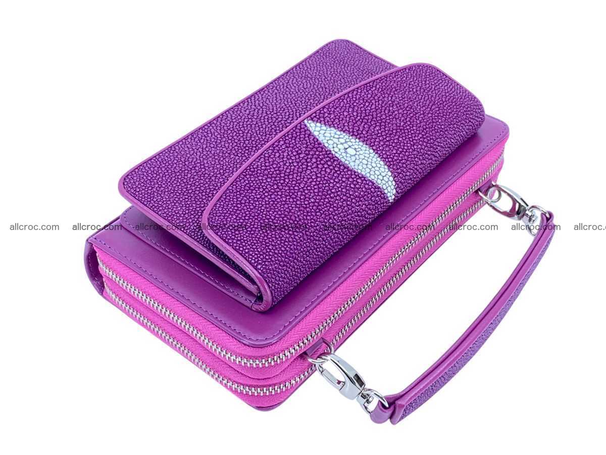 Stingray leather women’s clutch 2 zip 2447 Foto 0