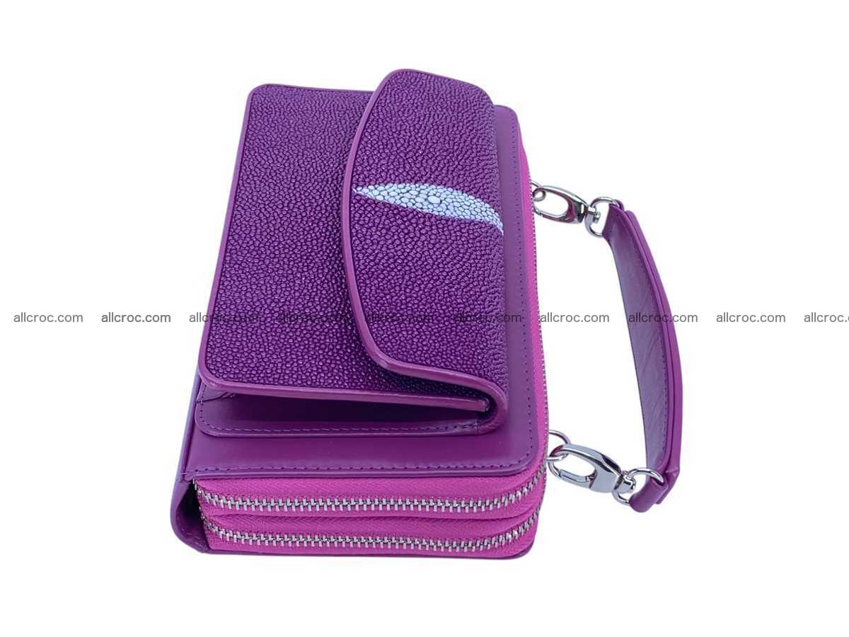 Stingray leather women’s clutch 2 zip 2447 Foto 3