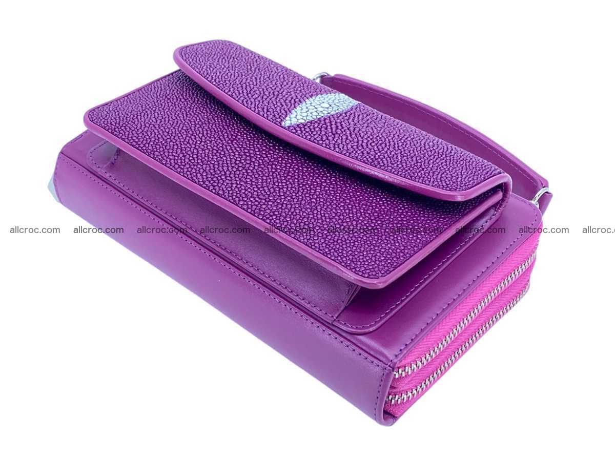 Stingray leather women’s clutch 2 zip 2447 Foto 4