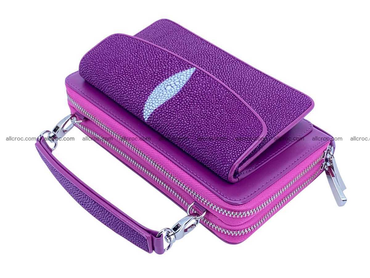 Stingray leather women’s clutch 2 zip 2447 Foto 2