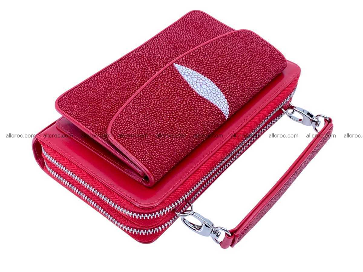 Stingray leather women’s clutch 2 zip 2452 Foto 0