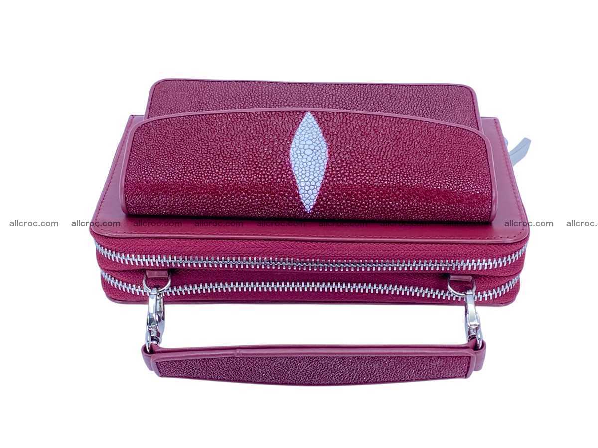 Stingray leather women’s clutch 2 zip 2448 Foto 1