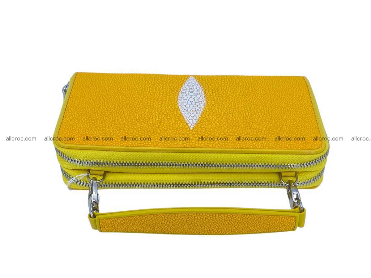 Stingray leather women’s clutch 2 zip 2444 Foto 1