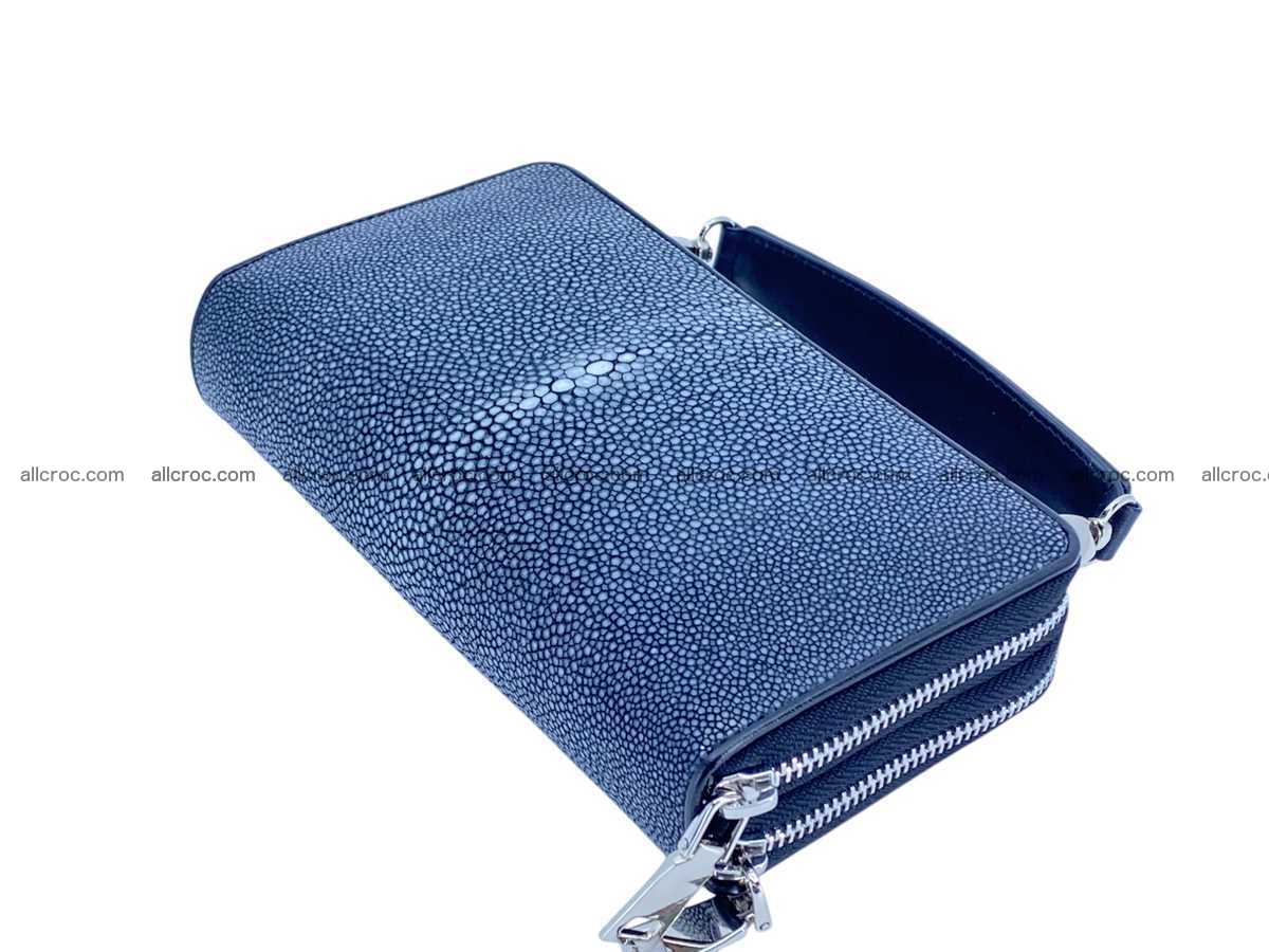 Polished stingray leather women’s clutch 2 zip 2445 Foto 5