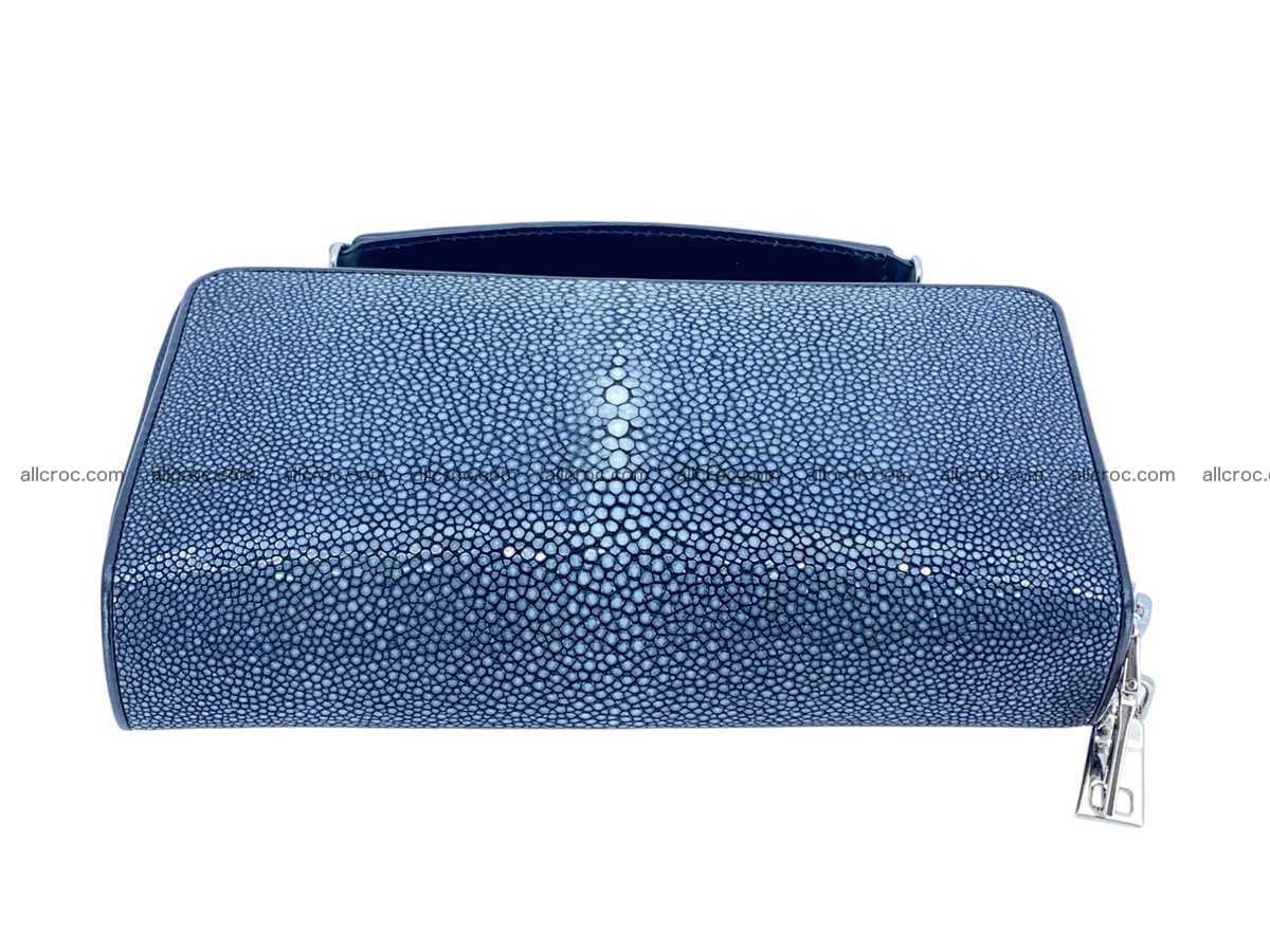 Polished stingray leather women’s clutch 2 zip 2445 Foto 6