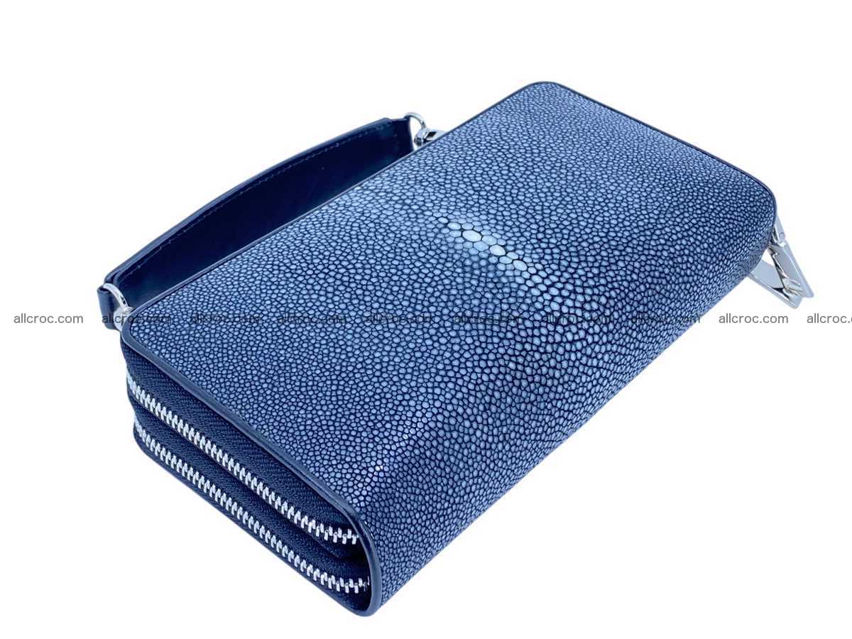 Polished stingray leather women’s clutch 2 zip 2445 Foto 7