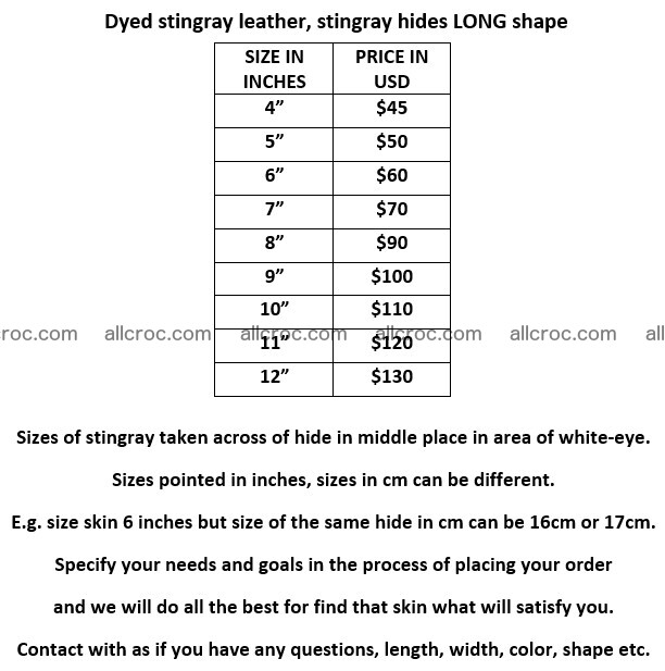 Stingray skin long shape 9 inches 2335 Foto 5