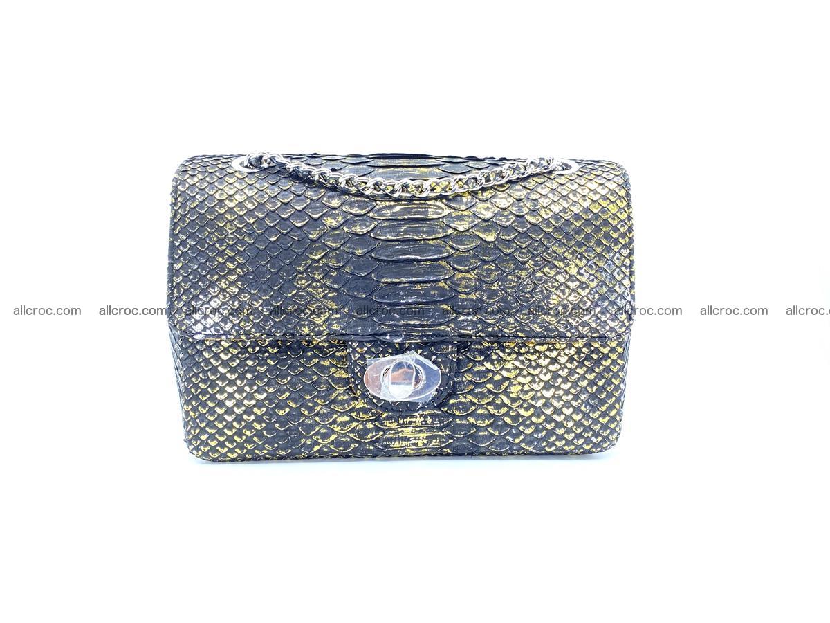 Buy python snakeskin chanel shouder bag black with gold, antique style ...