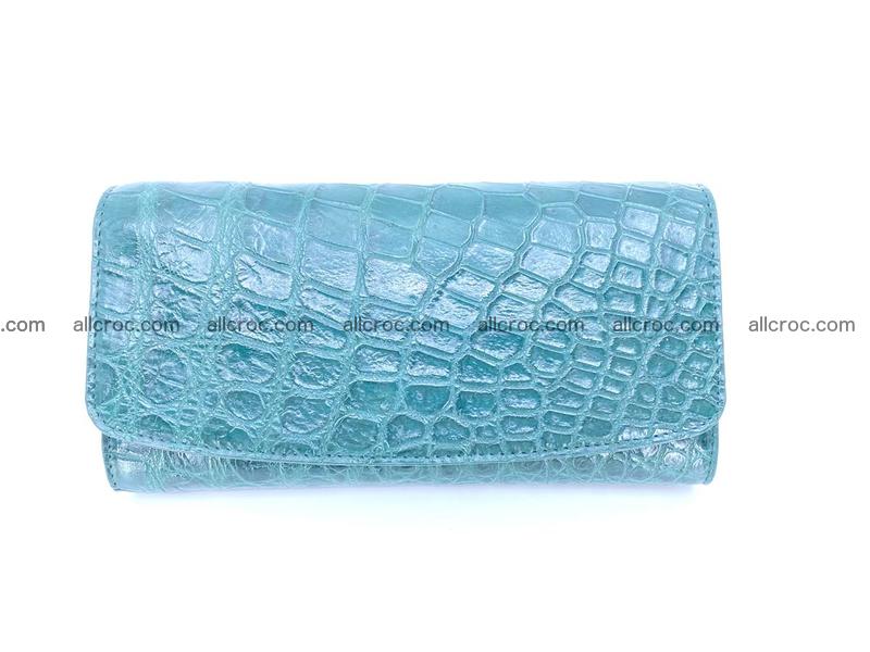 Women’s crocodile skin long wallet trifold 1356