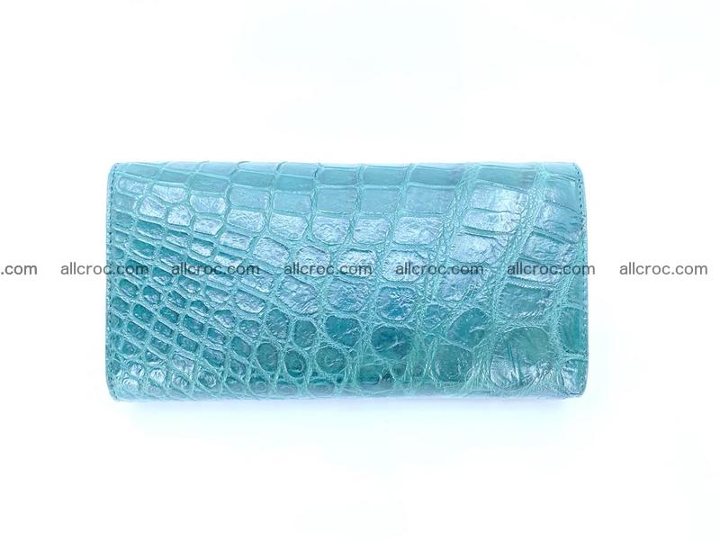 Women’s crocodile skin long wallet trifold 1356