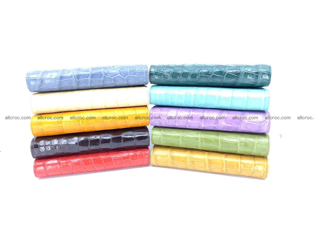 Women’s crocodile skin long wallet trifold 1358 Foto 6