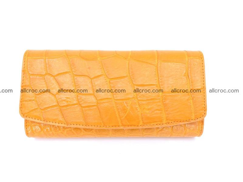 Women’s crocodile skin long wallet trifold 1355