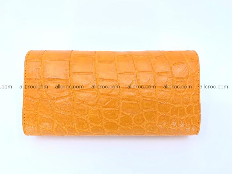 Women’s crocodile skin long wallet trifold 1355