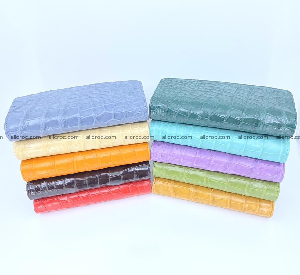 Women’s crocodile skin long wallet trifold 1359 Foto 8