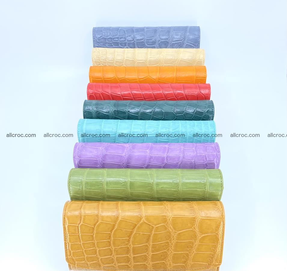 Women’s crocodile skin long wallet trifold 1354 Foto 9