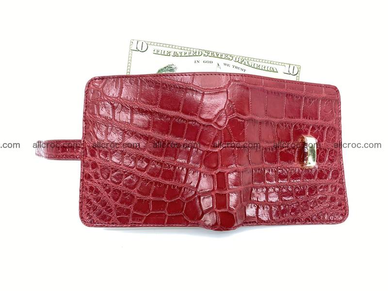 Women’s crocodile skin vertical wallet 1405