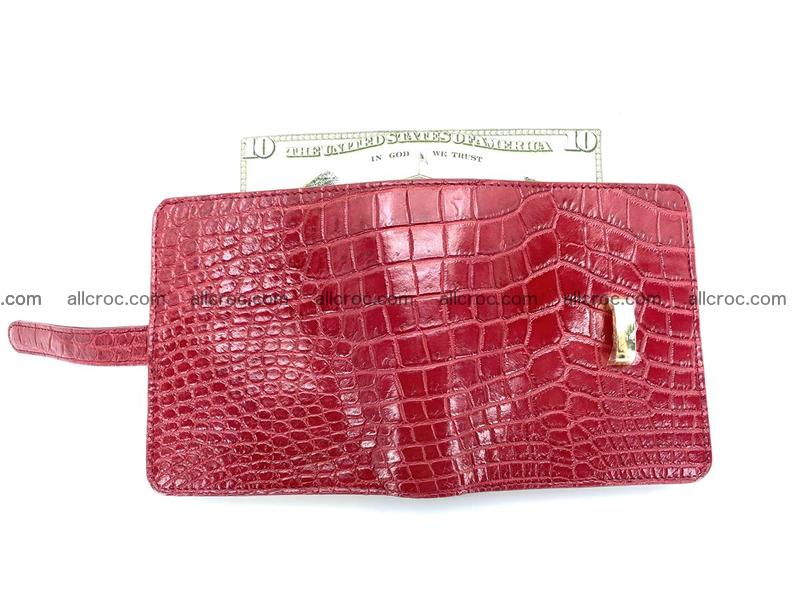 Women’s crocodile skin vertical wallet 1408