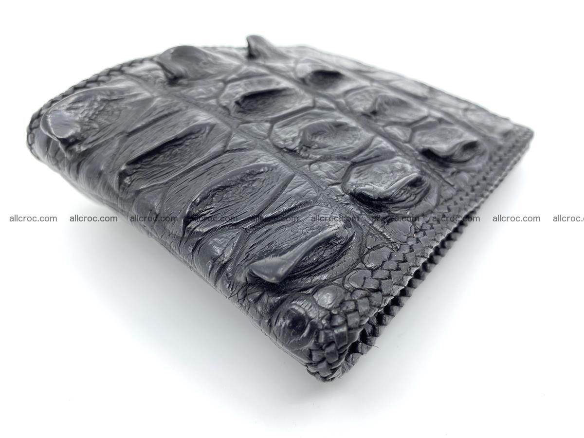 Crocodile skin bifold wallet tail part with braided trim 906 Foto 1