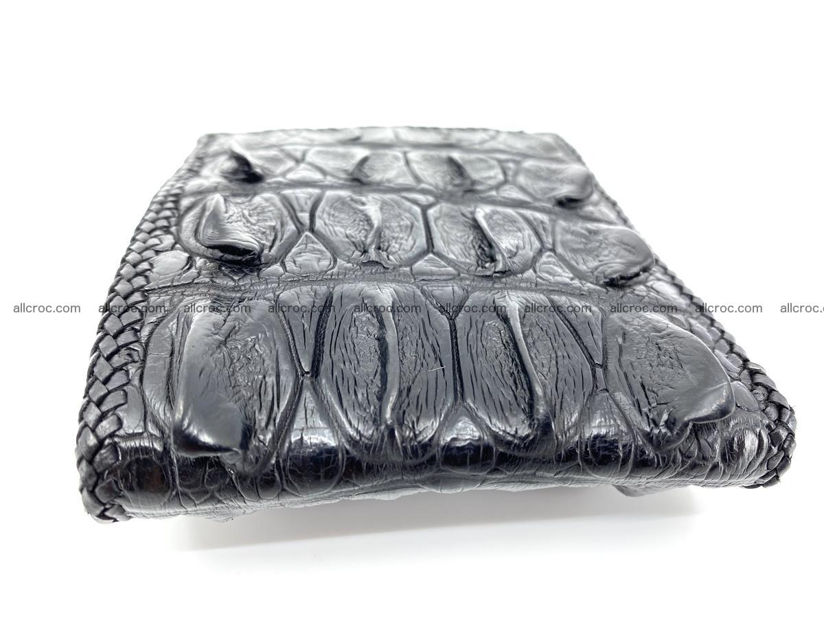 Crocodile skin bifold wallet tail part with braided trim 906 Foto 2